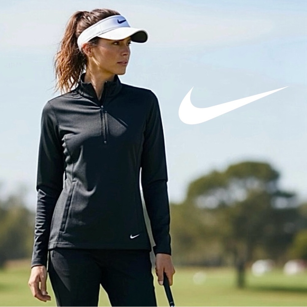 Nike Golf Performance 1/4 Zip Pullover  Long Sleeve Swoosh Embroidered Logo